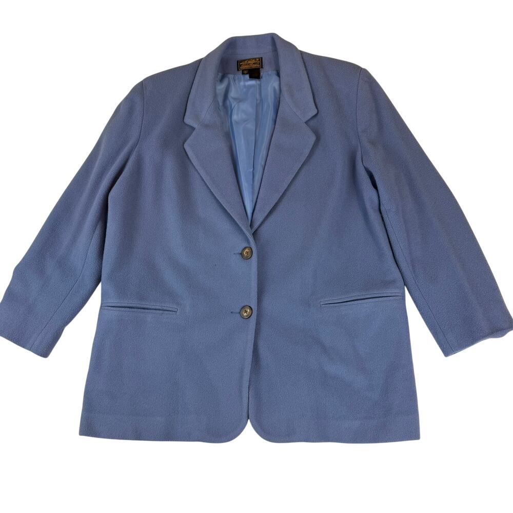 Eddie Bauer Womens XL Periwinkle Blue Wool Blazer Jacket